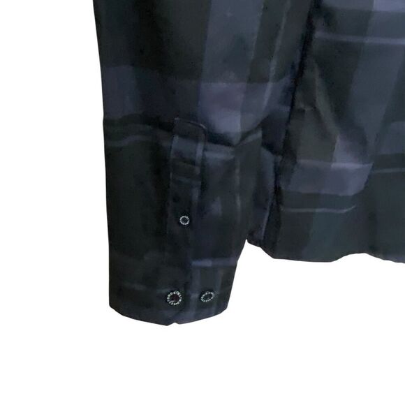 Greasy Hands Society Mens Navy Blue & Black Button Up Flannel Shirt 2XLT Tall - Picture 6 of 9